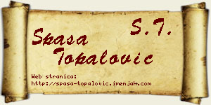 Spasa Topalović vizit kartica